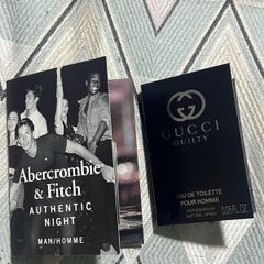 Abercrombie and fitch authentic night and Gucci guilty perfume samples