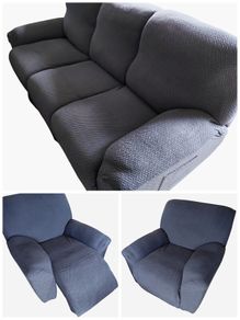 2 armchair covers and 1 sofa cover grey