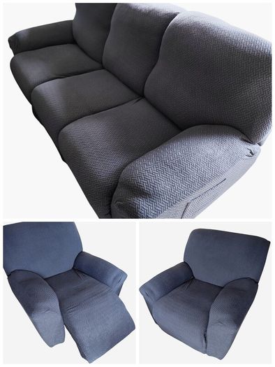 2 armchair covers and 1 sofa cover grey