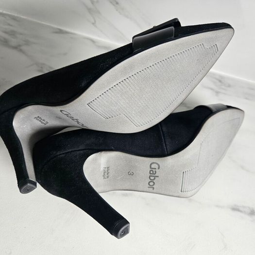 Gabor suede black buckle detail high heel shoes size 7 uk 40.5 EU  and UK 3 EU 35.5 RRP 105 new & boxed