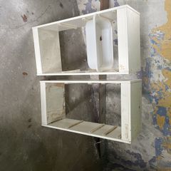 2 ikea TROFAST units and 1 stuva unit