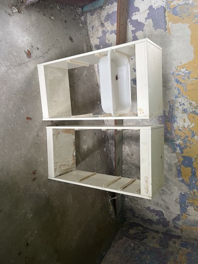 2 ikea TROFAST units and 1 stuva unit