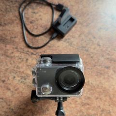 Action Camera with DJI helmet clamp