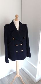 New Navy Hobbs Military Style Wool Coat/Jacket Size 10