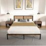 Bed Frame, Vintage Wooden Headboard Image 2
