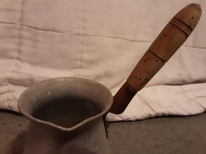 vintage/antique white metal pourer, tub e