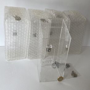 Charity/ Donation/ Suggestion Box/ Tip Container with Lock | Clear Acrylic
