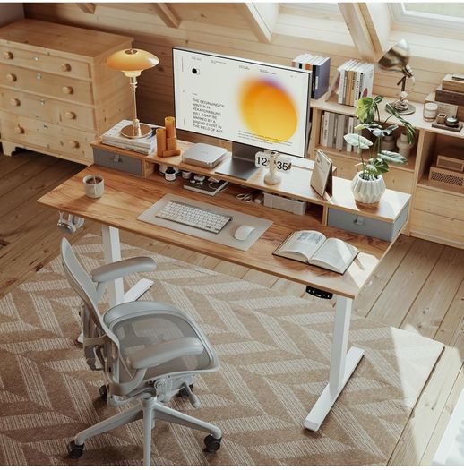 Electric Adjustable Height Desk with 2 Drawers