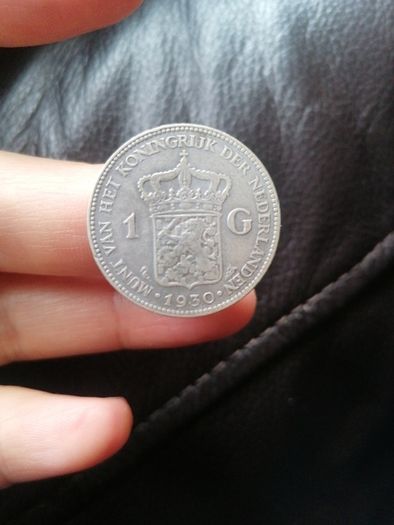 1930 Netherlands Silver One Gulden Coin