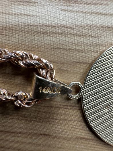 18k Solid Gold Rope chain and necklace
