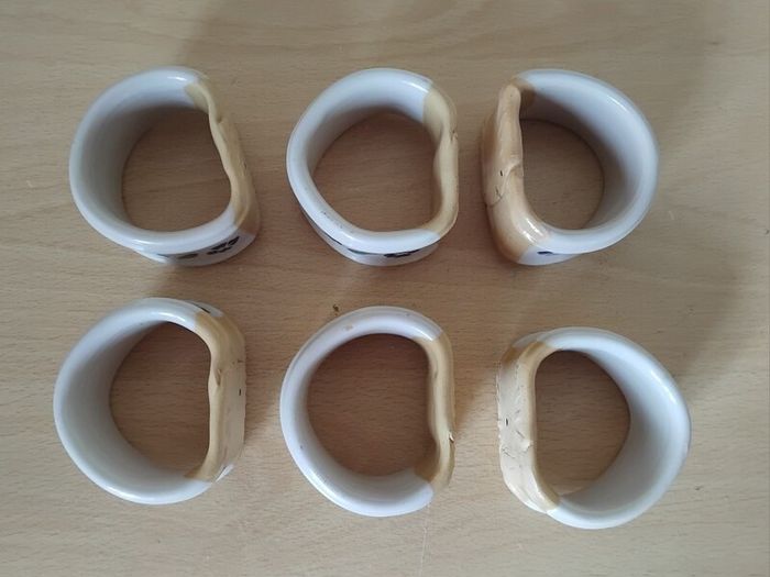 6 x Nicholas Mosse ceramic napkin holders Pansy pattern "seconds" FREEPOST