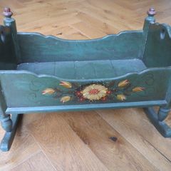 Vintage/Antique Wood Rocking Doll Cradle