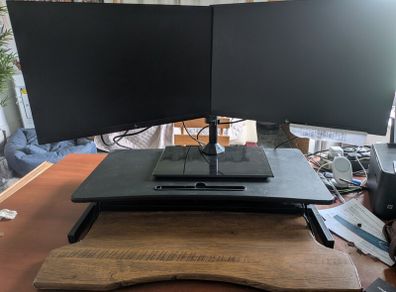 dual monitor, stand and platform