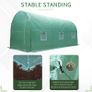 4 x 2 x 2 m Polytunnel Greenhouse with Roll-up Door and 6 Mesh Windows, Walk-in Garden Tunnel Warm House Tent with UV-resistant PE Cover and Galvanised Steel Frame, Green Image 3