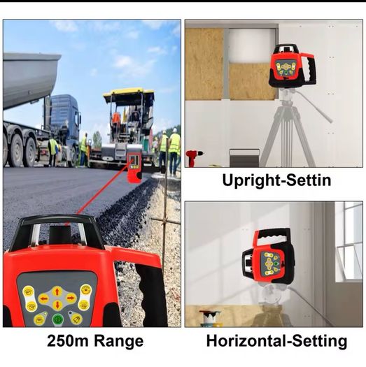 360 Rotary Laser Level Auto Self-Leveling 5 Degrees W/ Tripod Staff Nivel Laser Construction Tool for Outdoor Industry