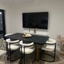 Black and gold herringbone table Image 9