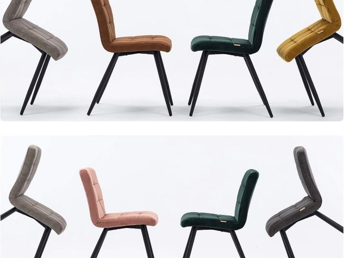 Set Of 2 x Cubana Velvet Upholstered Kitchen Dining Chair with Strong Black Metal Legs Living Room Bedroom Chair (FREE POSTAGE)