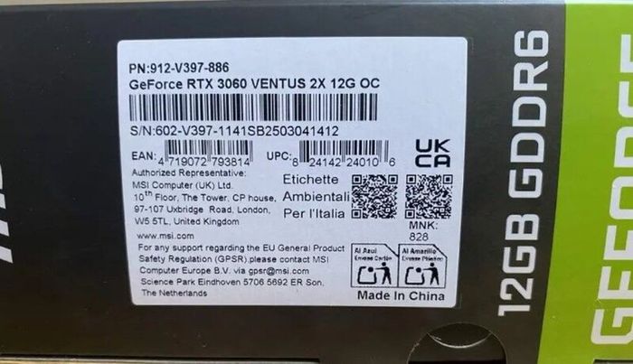 Rtx 3060 Ventus 2x 12g Oc Graphics Card