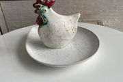 Ceramic Hen on Plate