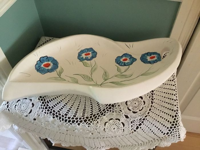 Vintage French hand-painted serving platter
