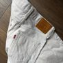 Levis Ribcage wide legs jeans white cream Image 3