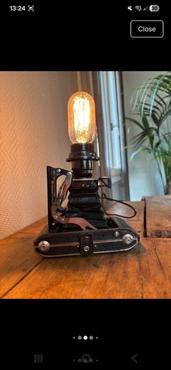 Vintage camera table lamp