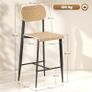 2-piece set bar stools, Bar chairs with backrest and metal frame Image 2