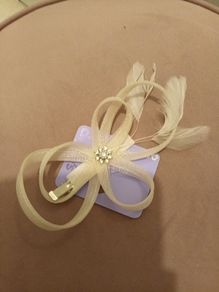 Ivory bridal clip