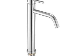 Single Handle Sink Faucet, Chrome-Plated Silver Faucet Kitchen Sink, 1 or 3 Hole Kitchen Water Faucets with Push-Button Drain, Suitable for Bathroom, RV, Bar, Public Restroom, High Arc Faucet
