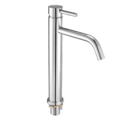 Single Handle Sink Faucet, Chrome-Plated Silver Faucet Kitchen Sink, 1 or 3 Hole Kitchen Water Faucets with Push-Button Drain, Suitable for Bathroom, RV, Bar, Public Restroom, High Arc Faucet