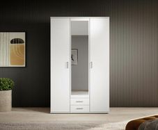 Premium 3-Door Wardrobe with Mirror & Drawers