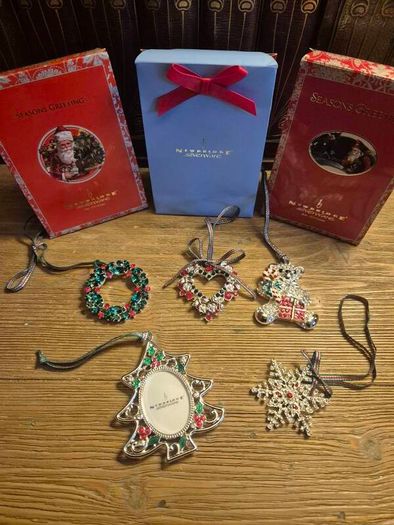 Newbridge Silverware Crystal Christmas Decorations x5 Bundle | Vintage & Modern | Mint