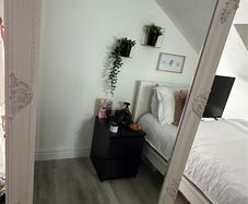 Large lean to white mirror