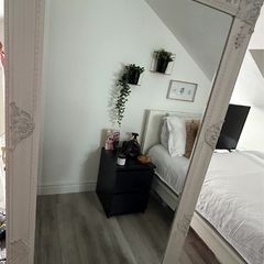 Large lean to white mirror