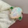 Gold Rind with Opal, Emerald and Moissanite Image 7
