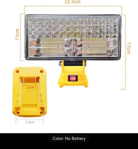 New 90w LED Work Light For Dewalt 18V Battery Portable Flood Light Cordless Job Site Lamp Outdoor Emergency Fishing Tool