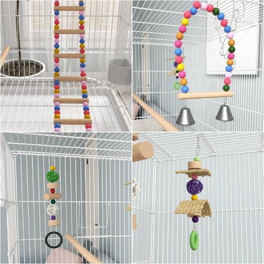 Bird Cage with Stand White
