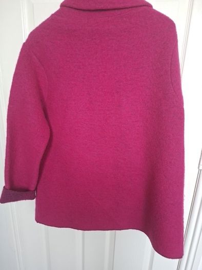 Cerise Pink  Woolen Coat by Vannucci. Size 18/20