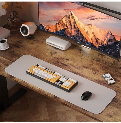 Electric Standing Desk, 120 x 60 cm, Rustic Brown Height Adjustable Desk, 2 Hooks, 4 Memory Heights, 72-118cm, Splice Board, Ergonomic Sit Stand Computer Desk for Home Office