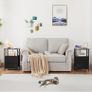 Bedside Table Set of 2, Side Table with Charging Station and Led Lights Image 8