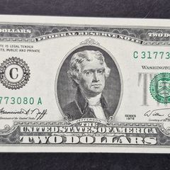 1976 Series 2 Dollar Bill Unc Jefferson Note (80a)