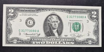 1976 Series 2 Dollar Bill Unc Jefferson Note (80a)