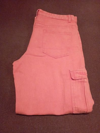 Orange cargo trousers.