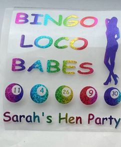 Bingo Loco Hens DIY iron on decals.