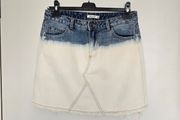 Stradivarius DipDye Ombre Denim Mini Skirt Blue &amp; White