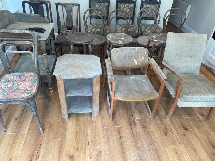 Antique chairs and stools