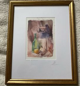 picture print ? signed on the mount still life  indistinctly signed