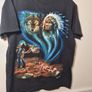 Vintage Wild T Shirt American Indian Wolf Camp Fire Print Front And Back Size Medium Image 6