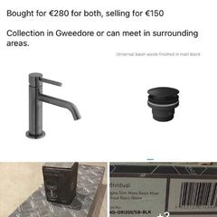Vado black mixer tap with universal bin waste