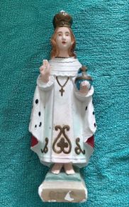 Vintage Child of Prague Plaster Statue | 8 Inches Tall
